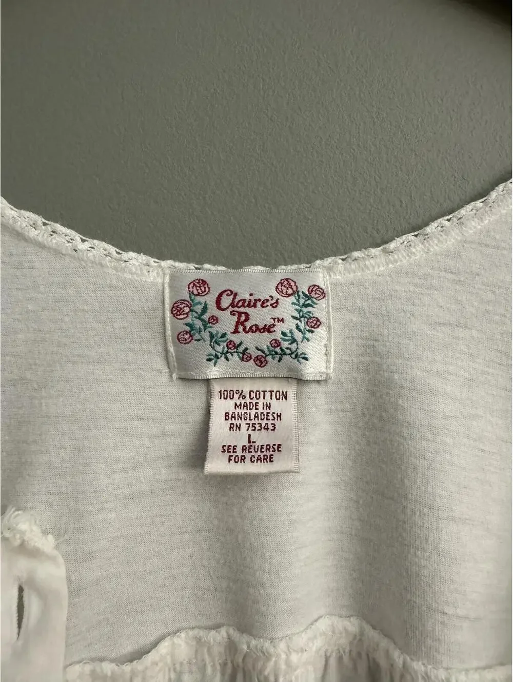Vintage Claire’s Rose 100% Cotton Nightgown 🤍 - Picture 3 of 7
